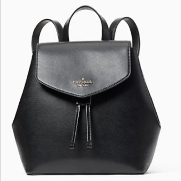 14. Kate Spade Lizzie Medium Flap Backpack in Black - Picture 1 of 13